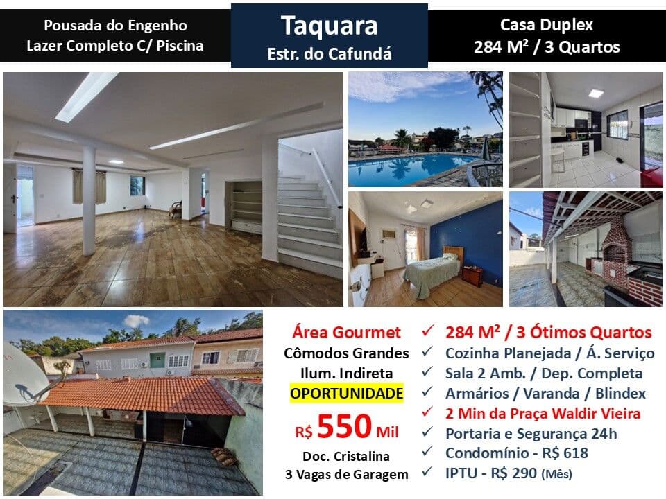 Casa JPA Taquara Estrada Cafundá Pousada do Engenho 284M²