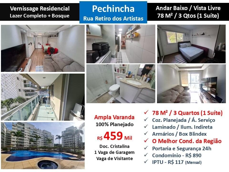 Apto JPA Pechincha Vernissage 78M²
