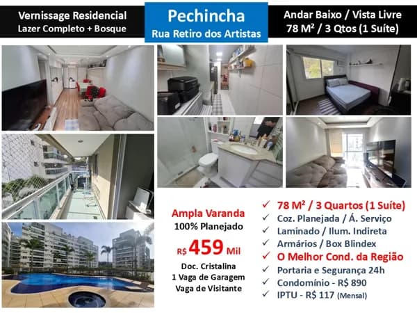Apto JPA Pechincha Vernissage 78M²