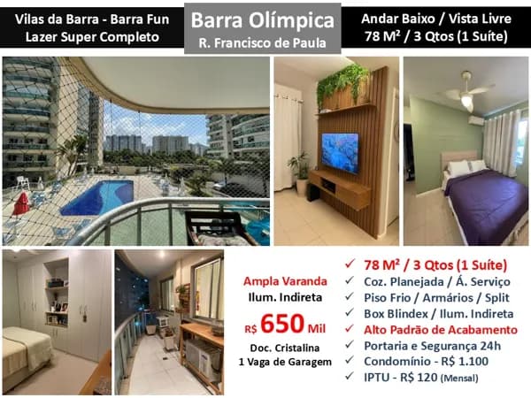 Apto Barra Olímpica Barra Fun 78M²