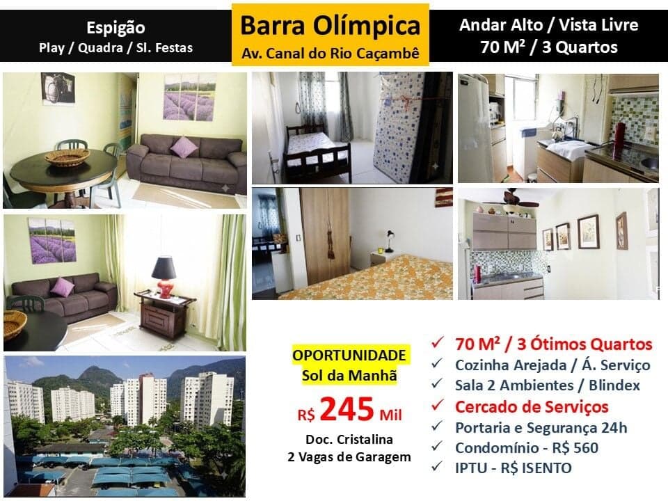 Apto Barra Olímpica Espigão 70M²