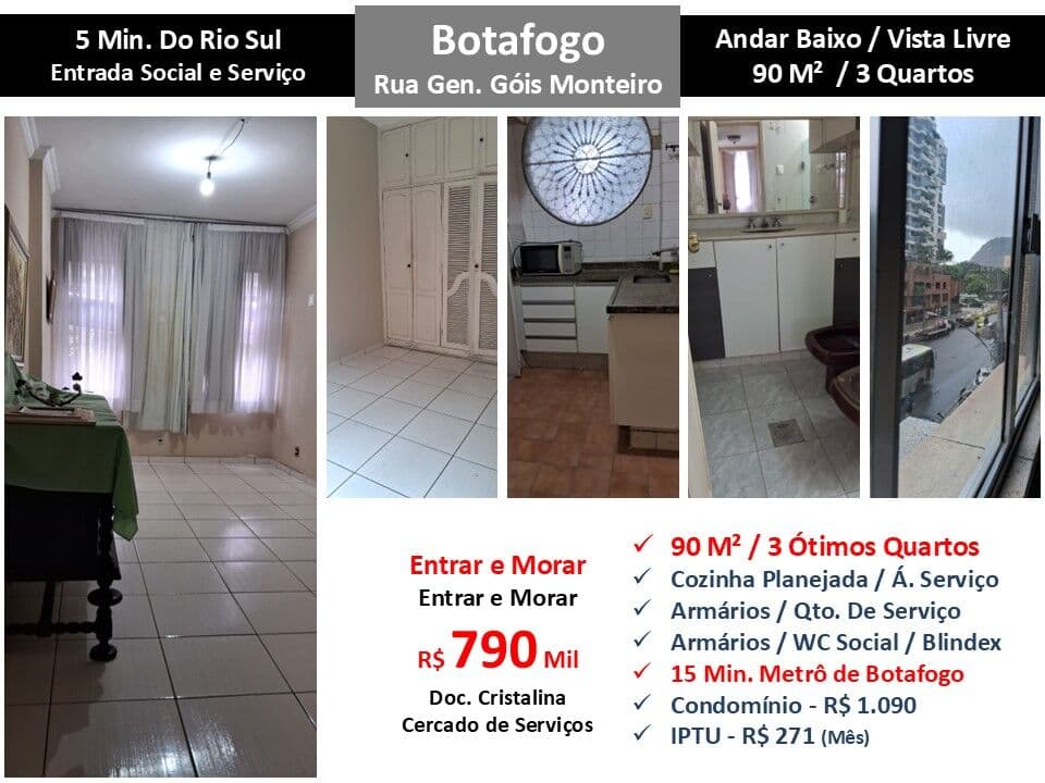 Apto Botafogo Góis Monteiro 90M²