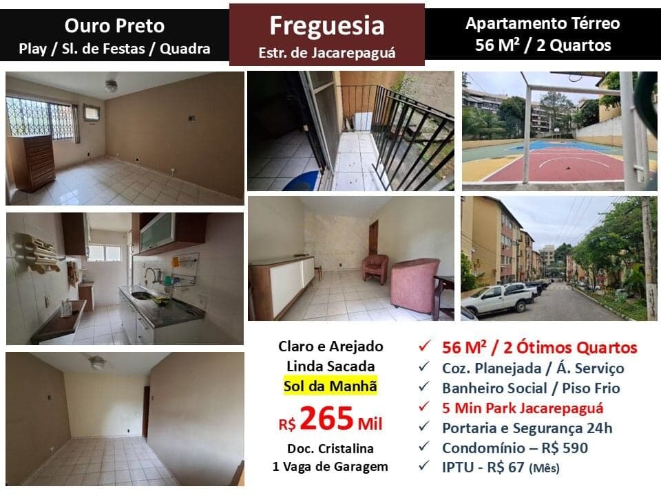 Apto JPA Freguesia Ouro Preto 56M² Garden
