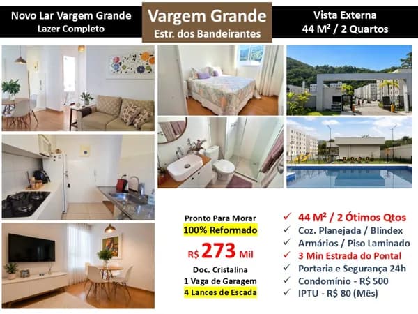 Apto Vargem Grande Novo Lar Vargem Grande 44M² 2