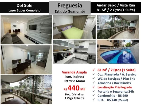 Apto JPA Freguesia Del Sole 81M²