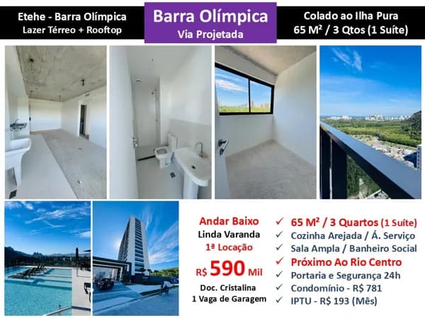 Apto Barra Olímpica Etehe 65M²