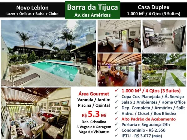 Casa Barra da Tijuca Novo Leblon 1000M² 3