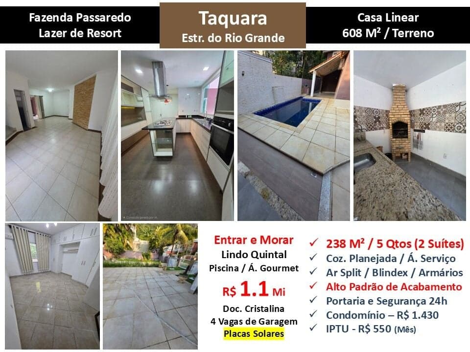 Casa JPA Taquara Fazenda Passaredo 238M²