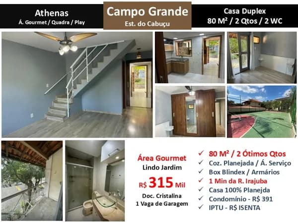 Casa Campo Grande Estr do Cabuçu Athenas 80M²