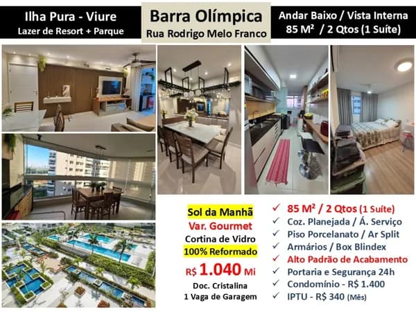 Apto Barra Olímpica Ilha Pura Viure 85M²