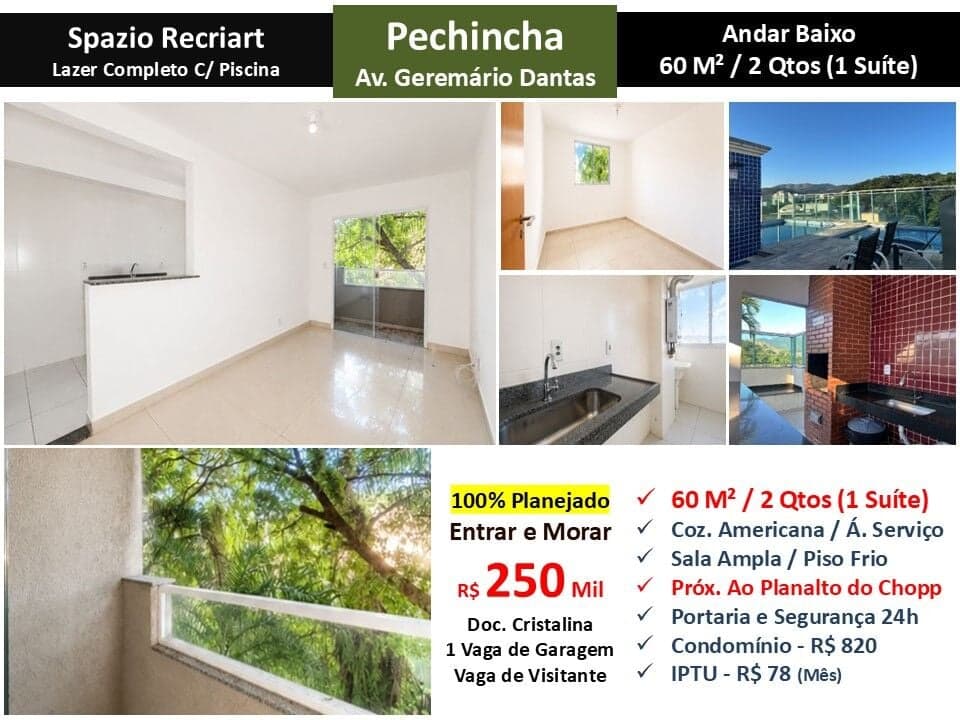 Apto JPA Pechincha Geremário Dantas Spazio Recriart 60M²