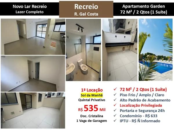 Apto Recreio Novo Lar Recreio 72M² Garden