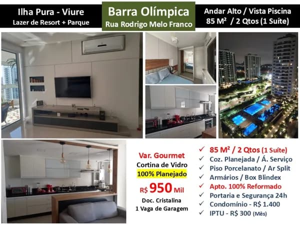 Apto Barra Olímpica Ilha Pura Viure 85M²