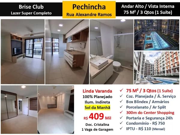 Apto JPA Pechincha Alexandre Ramos Brise 75M²