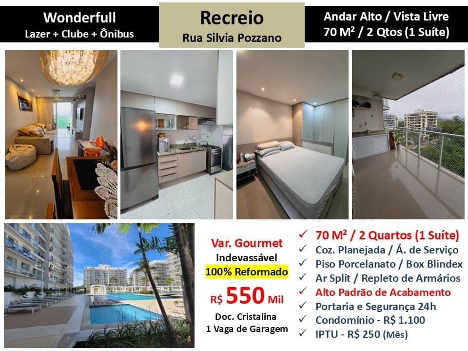 Apto Recreio Zico Wonderfull 70M²