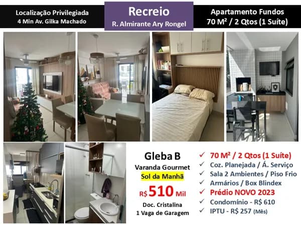 Apto Recreio Gleba B Almirante Ary Rongel 70M²