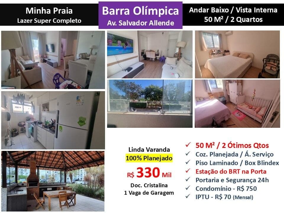 Apto Barra da Tijuca Camorim Minha Praia 50M²