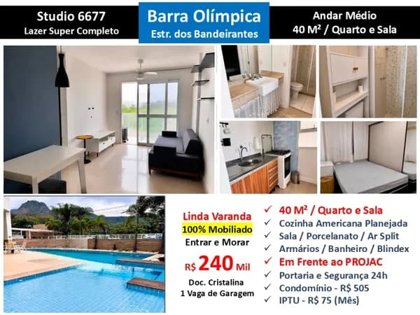 Apto Barra Olímpica Studio 6677 40M²