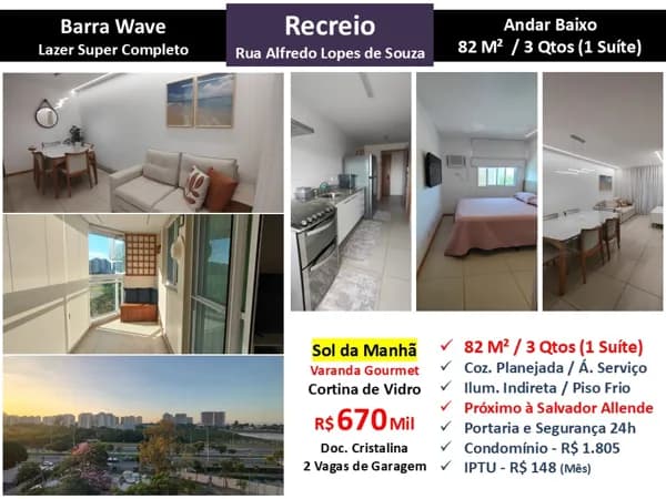 Apto Recreio Barra Wave 82M²