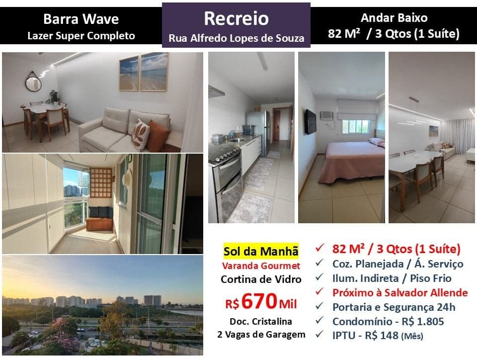 Apto Recreio Barra Wave 82M²