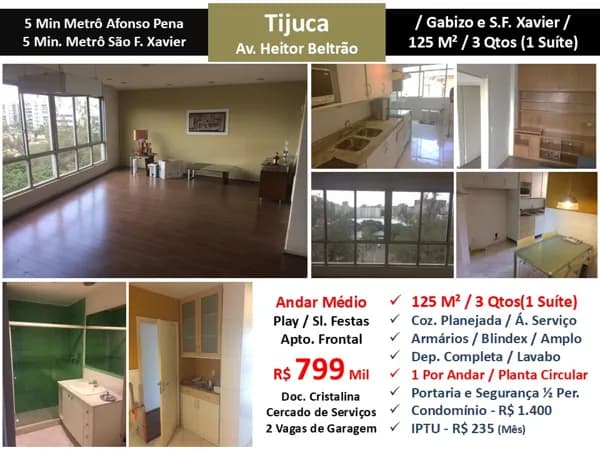Apto Tijuca Heitor Beltrão 125M²