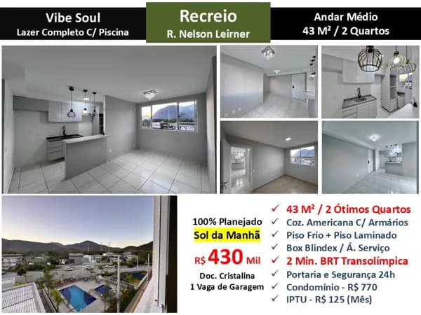 Apto Recreio Vibe Soul 43M²