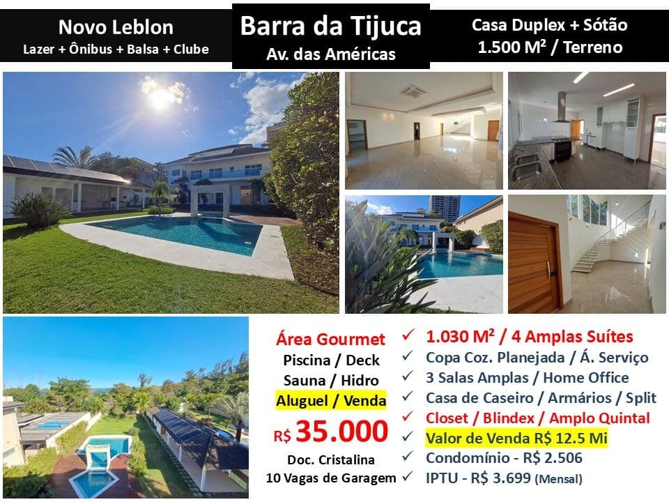 Casa Barra da Tijuca Novo Leblon 1030M² 2
