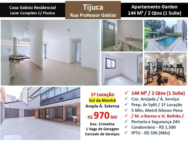 Apto Tijuca Casa Gabizo Residencial 144M² Garden
