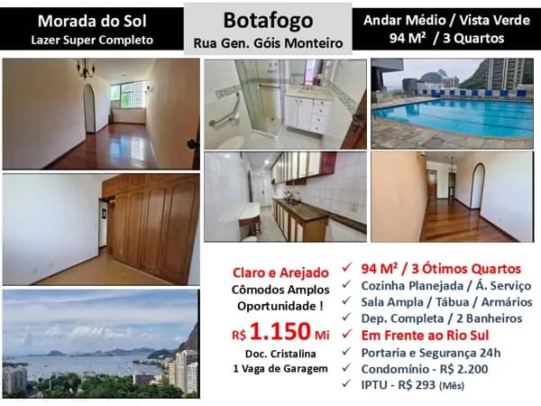 Apto Botafogo Morada do Sol 94M²