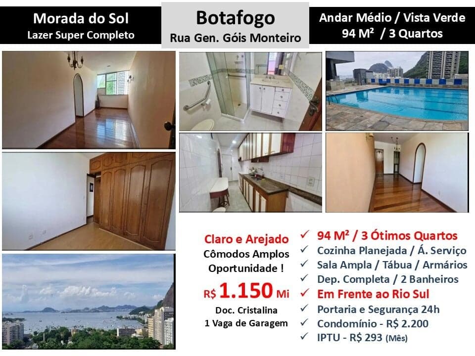 Apto Botafogo Morada do Sol 94M²