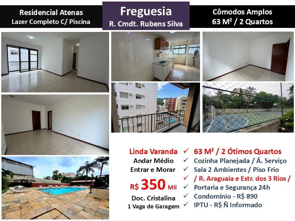 Apto JPA Freguesia Residencial Atenas 63M²