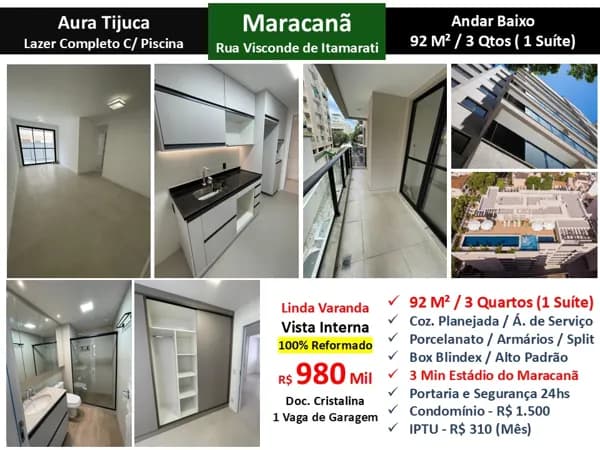 Apto Tijuca Visconde de Itamarati Aura Tijuca 92M²