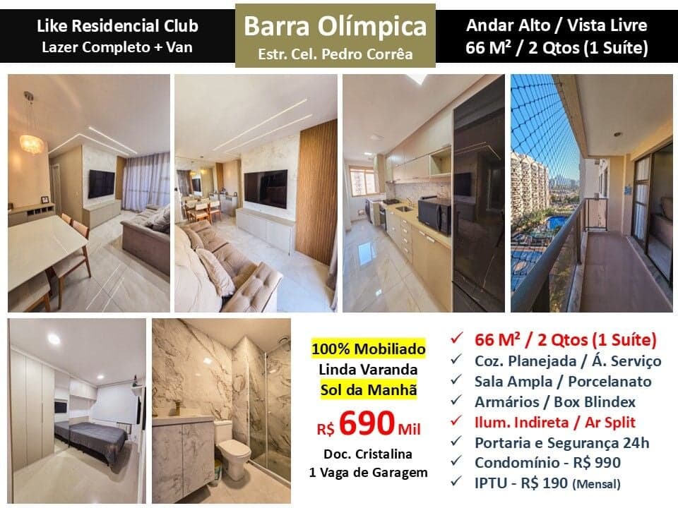 Apto Barra Olímpica Like Residencial 66M²