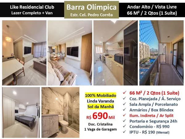 Apto Barra Olímpica Like Residencial 66M²