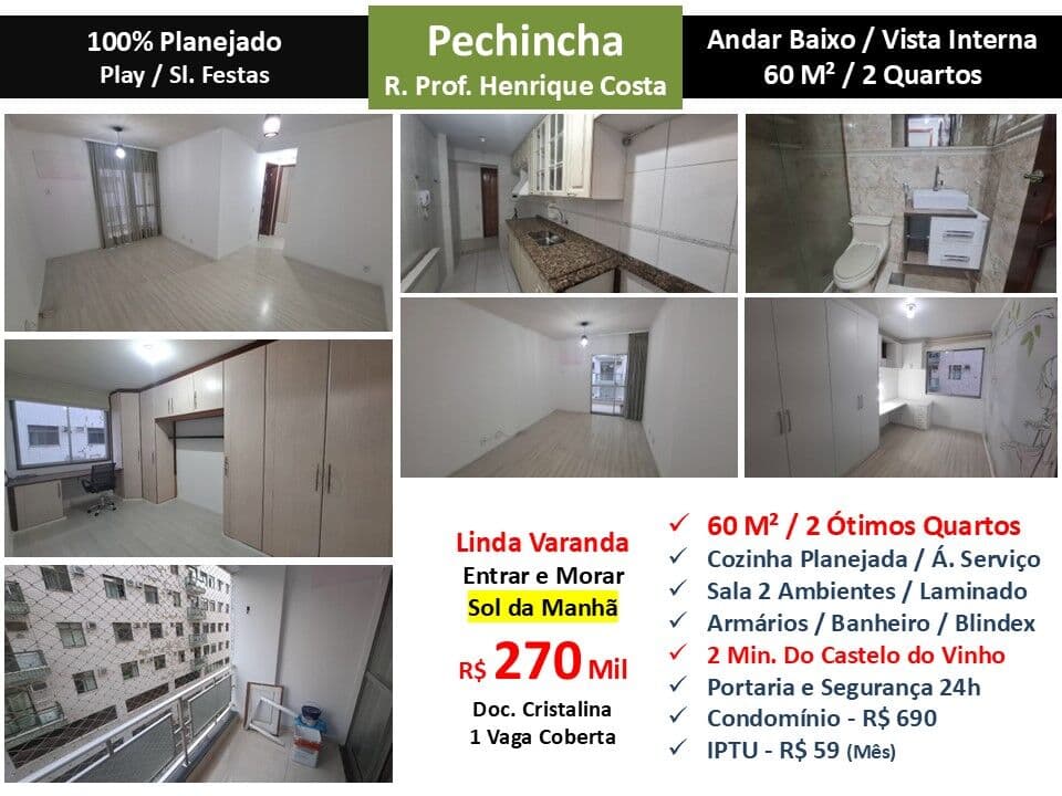 Apto JPA Pechincha Henrique Costa 60M²