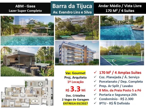 Apto Barra da Tijuca ABM Gaea 170M²