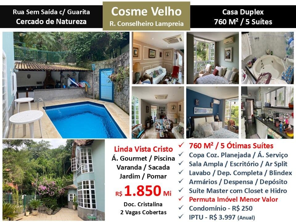 Casa Cosme Velho Conselheiro Lampreia 760M²