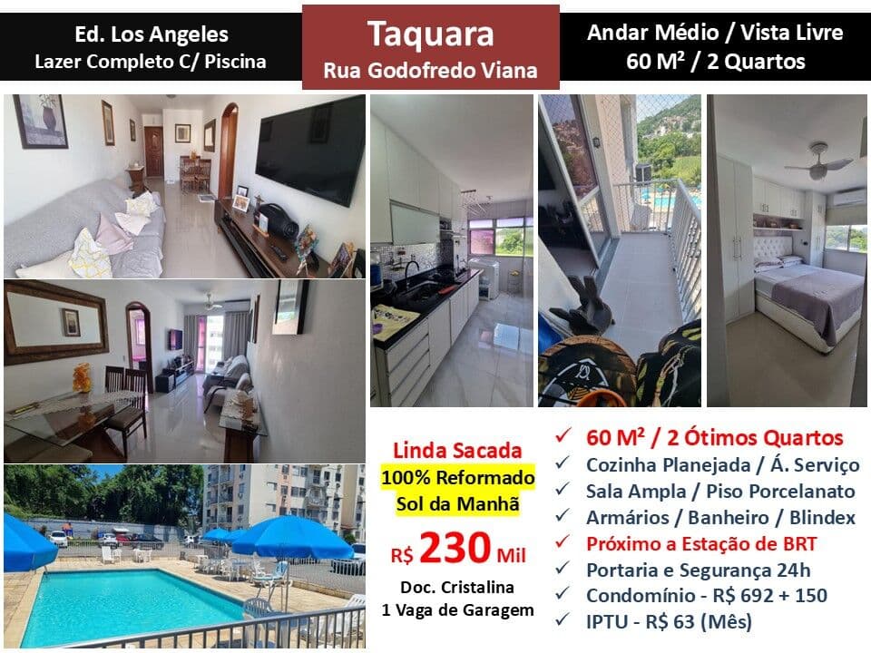 Apto JPA Taquara Godofredo Viana Los Angeles 60M²