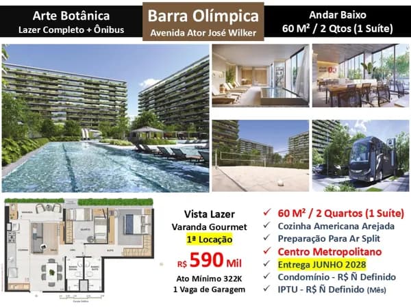 Apto Barra Olímpica Arte Botânica 60M²