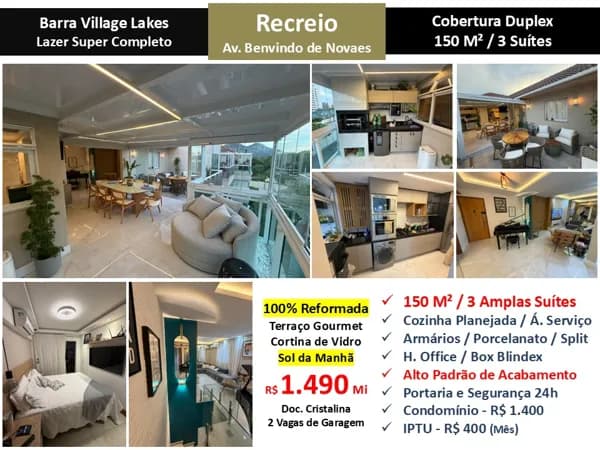 Cob Recreio Barra Village Lakes 150M² 5