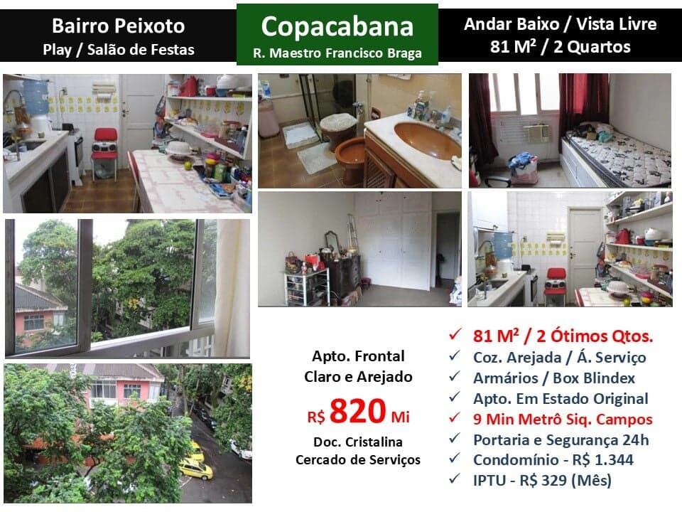Apto Copacabana Maestro Francisco Braga 81M² 2
