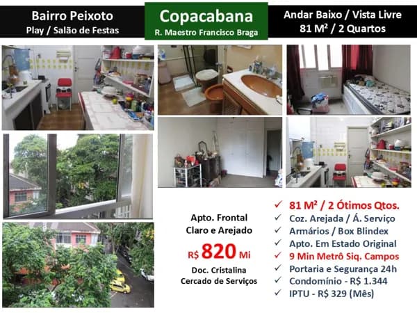 Apto Copacabana Maestro Francisco Braga 81M² 2