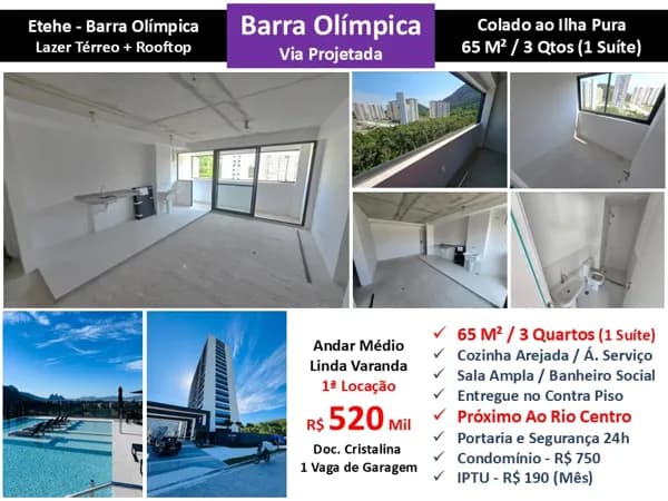 Apto Barra Olímpica Etehe 65M²