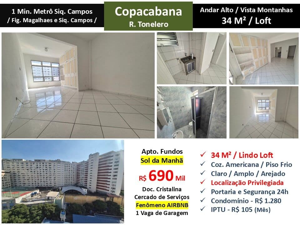 Apto Copacabana Tonelero 34M²