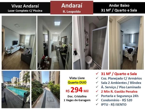 Apto Andaraí Leopoldo Vivaz Andaraí 31M²