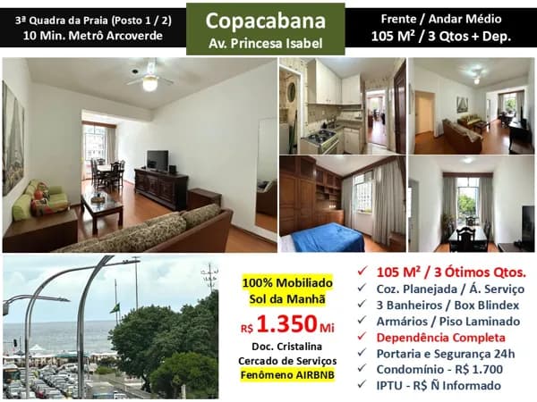 Apto Copacabana Princesa Isabel 105M²