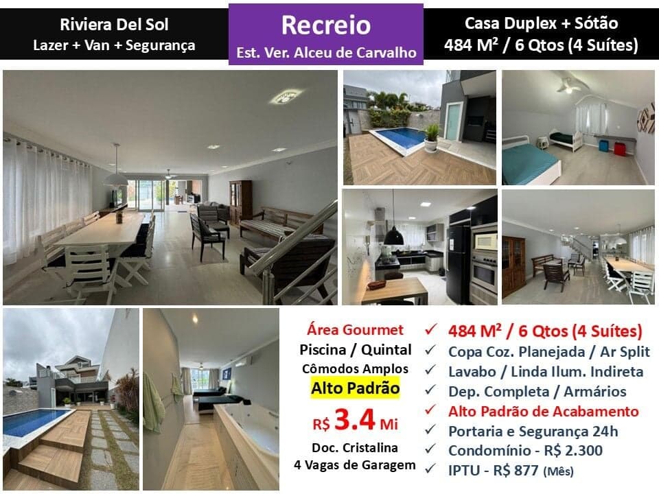 Casa Recreio Riviera Del Sol 484M²