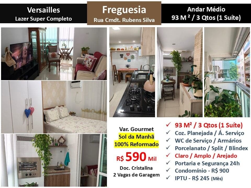 Apto JPA Freguesia Rubens Silva Versailles 91M²