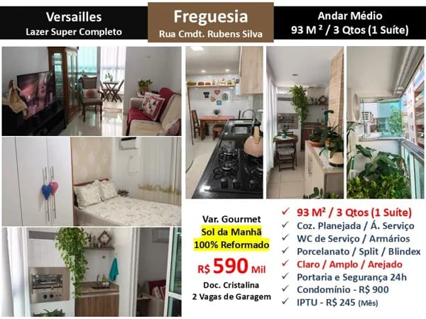 Apto JPA Freguesia Rubens Silva Versailles 91M²