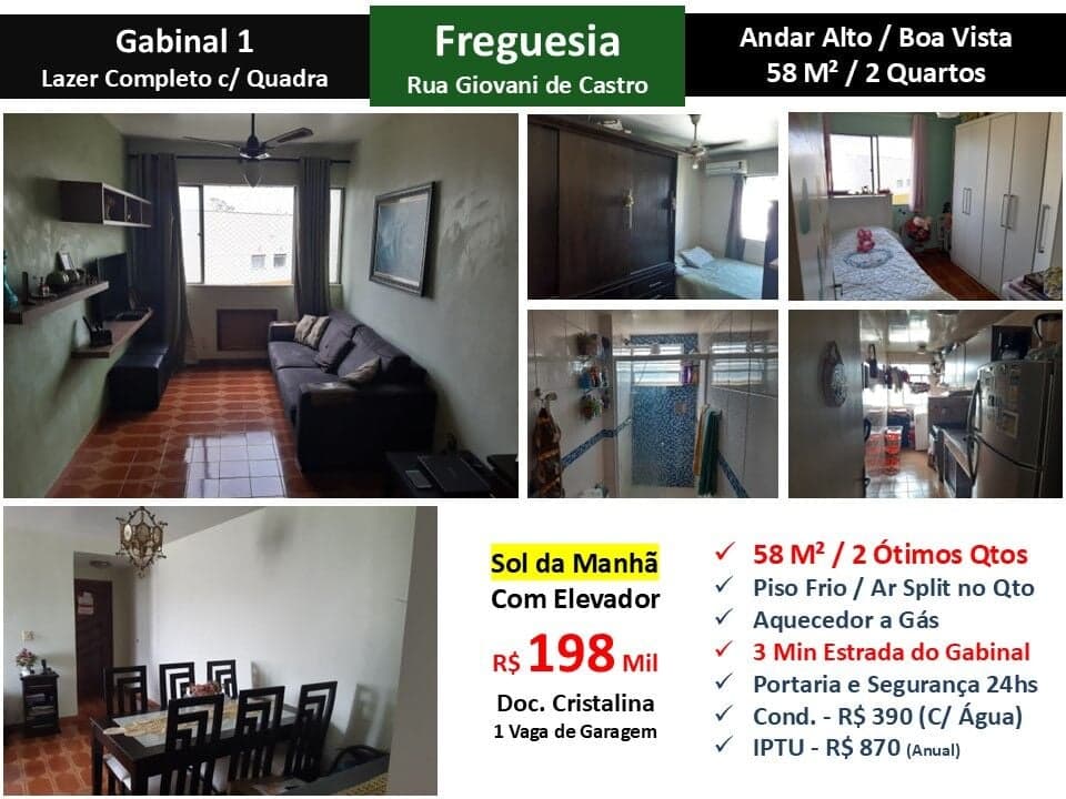 Apto JPA Freguesia Gabinal 1 58M²